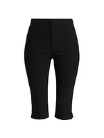 Crepe Pintuck Slim-Fit Capri Pants