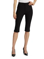 Crepe Pintuck Slim-Fit Capri Pants