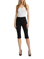 Crepe Pintuck Slim-Fit Capri Pants