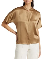 Silk Dolman-Sleeve Blouse