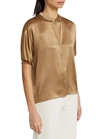 Silk Dolman-Sleeve Blouse