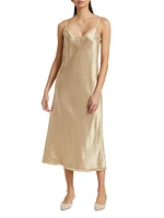 Frayed Satin Bias-Cut Slipdress