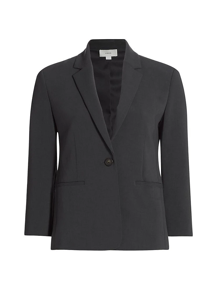 Crepe Single-Breasted Blazer