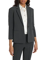 Crepe Single-Breasted Blazer