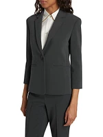 Crepe Single-Breasted Blazer