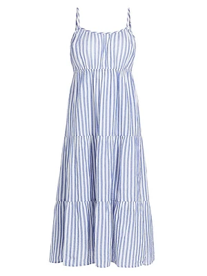 Blakely Cotton Striped Midi-Dress