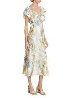 Dina Diffused V-Neck Midi-Dress