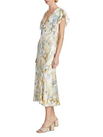 Dina Diffused V-Neck Midi-Dress