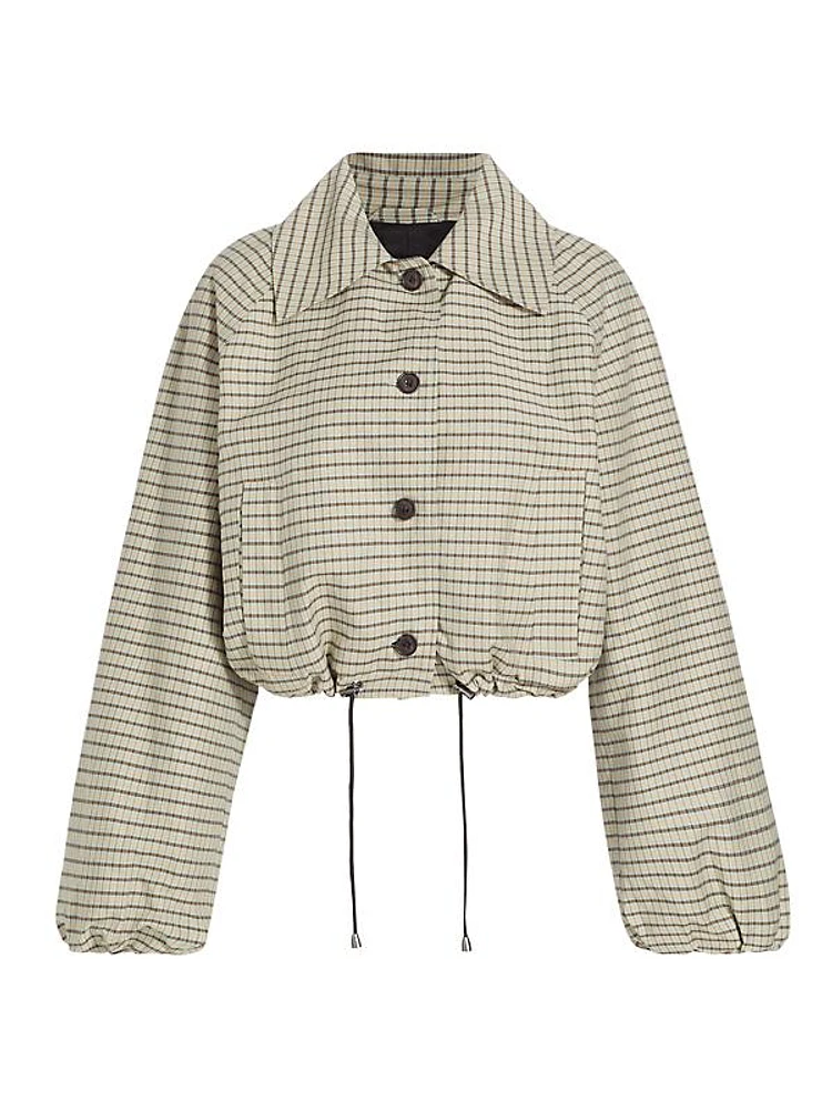 North Checked Drawstring Jacket