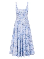 Wells Floral Cotton Midi-Dress