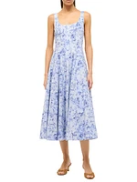 Wells Floral Cotton Midi-Dress