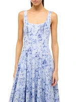 Wells Floral Cotton Midi-Dress