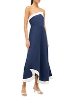 Sirani Two-Tone Linen Midi-Dress