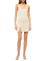 Le Sable Floral Beaded Minidress