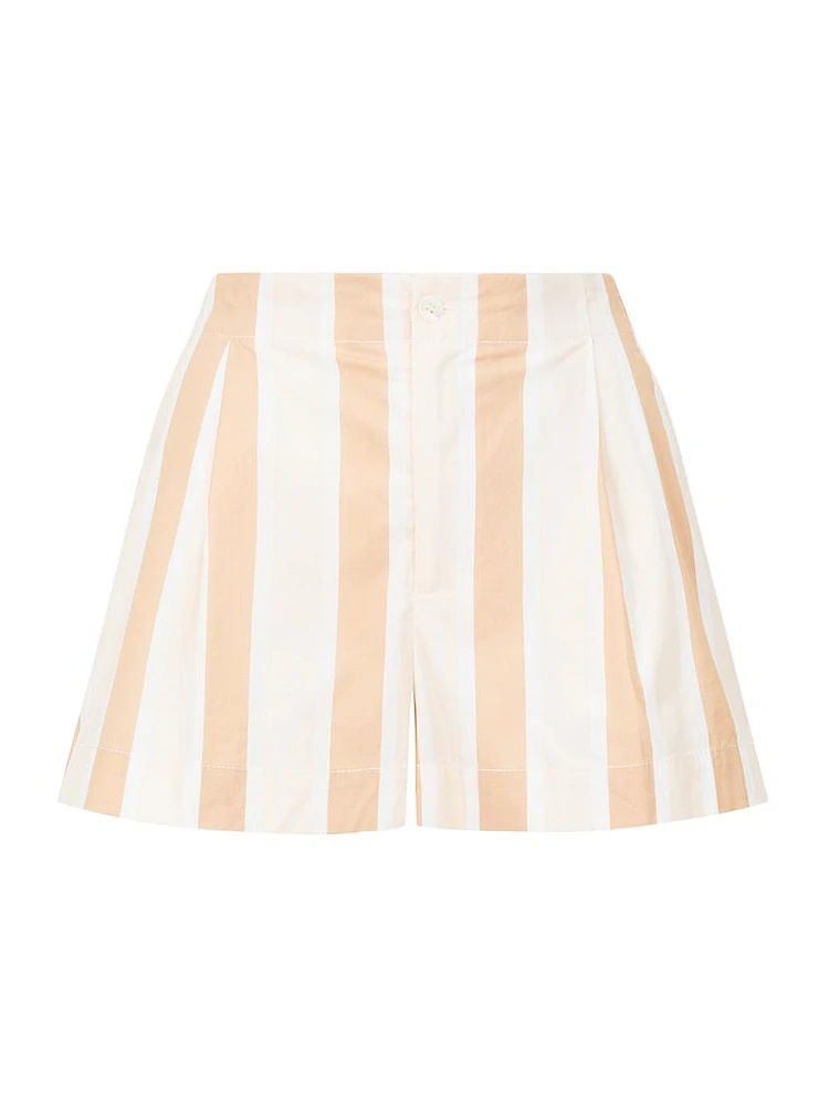 Zoey Striped Cotton Shorts