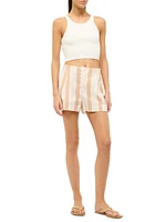 Zoey Striped Cotton Shorts