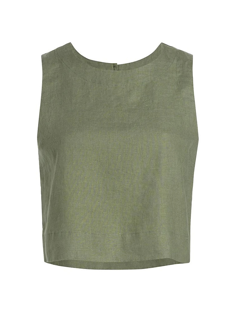 Robbie Linen Crop Top