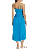 Stylla Ruched Silk Midi-Dress