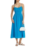 Stylla Ruched Silk Midi-Dress