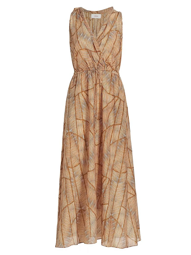 Darby Printed Cotton & Silk Tie-Waist Dress