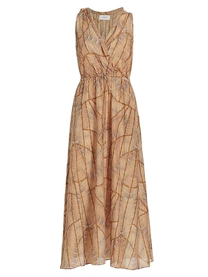 Darby Printed Cotton & Silk Tie-Waist Dress