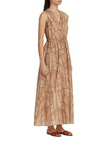 Darby Printed Cotton & Silk Tie-Waist Dress