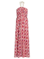 Maya Floral Cotton Halterneck Maxi Dress