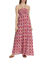 Maya Floral Cotton Halterneck Maxi Dress