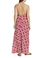 Maya Floral Cotton Halterneck Maxi Dress