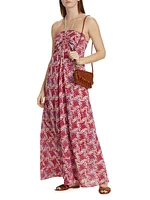 Maya Floral Cotton Halterneck Maxi Dress