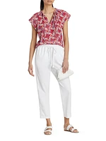 Rex Cotton Drawstring Crop Pants