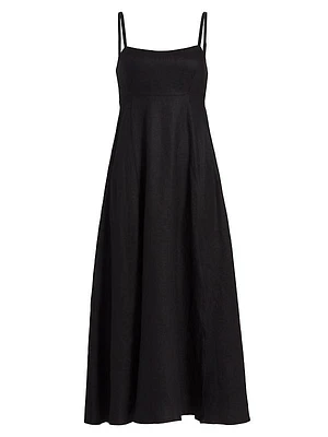 Daryl Linen Sleeveless Midi-Dress