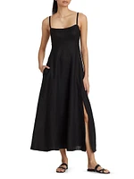 Daryl Linen Sleeveless Midi-Dress