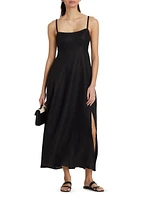 Daryl Linen Sleeveless Midi-Dress