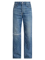 Shotgun Distressed Straight-Leg Jeans