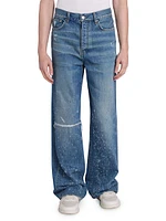 Shotgun Distressed Straight-Leg Jeans