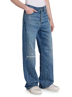 Shotgun Distressed Straight-Leg Jeans