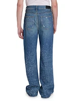 Shotgun Distressed Straight-Leg Jeans