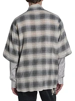 Plaid Cotton-Blend Long-Sleeve Shirt