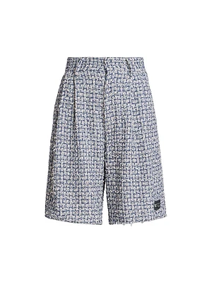 Boucle Cotton-Blend Tweed Skater Shorts