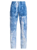 Tie-Dye Jacquard Straight-Leg Jeans