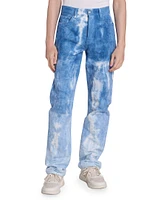 Tie-Dye Jacquard Straight-Leg Jeans