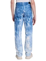 Tie-Dye Jacquard Straight-Leg Jeans