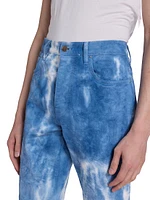 Tie-Dye Jacquard Straight-Leg Jeans