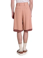 Pearl Polka Dot-Trimmed Pleated Skater Shorts