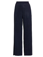 Lane Embellished Silk-Blend Wide-Leg Pants