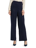 Lane Embellished Silk-Blend Wide-Leg Pants