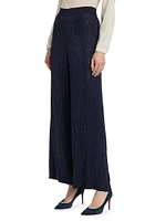 Lane Embellished Silk-Blend Wide-Leg Pants