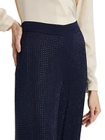 Lane Embellished Silk-Blend Wide-Leg Pants