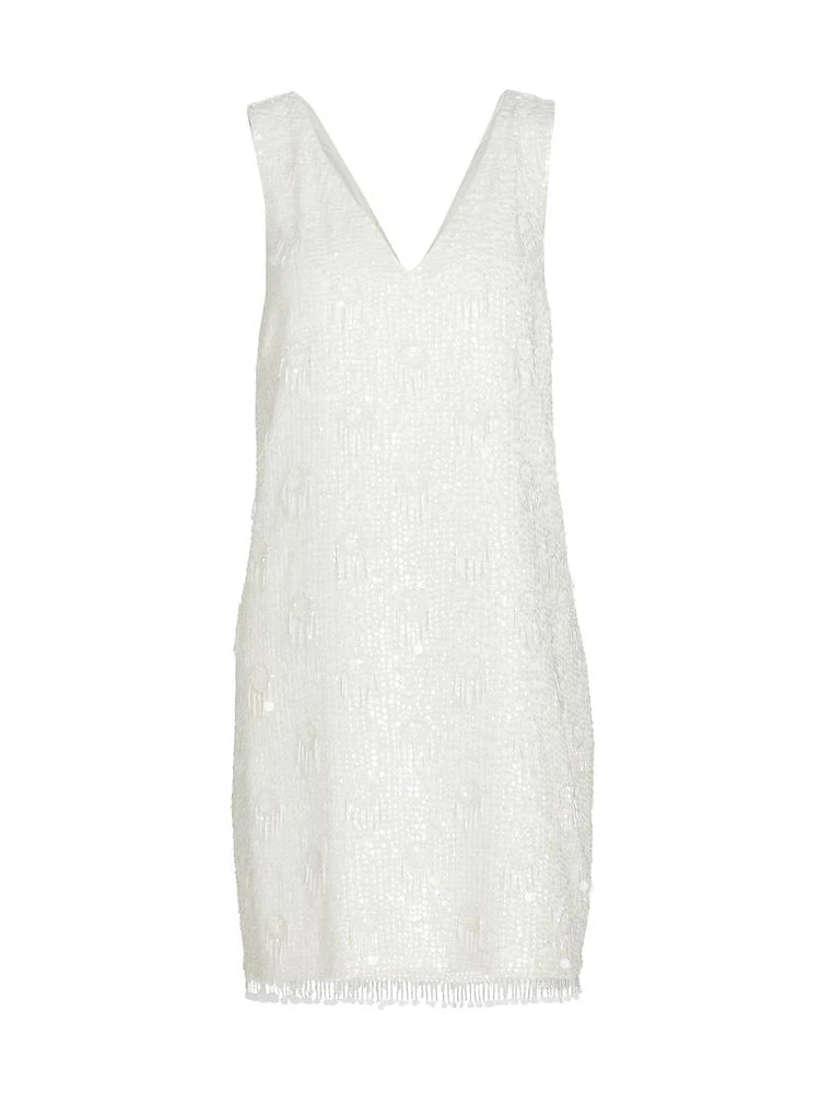 Flo Beaded & Sequined Minidress